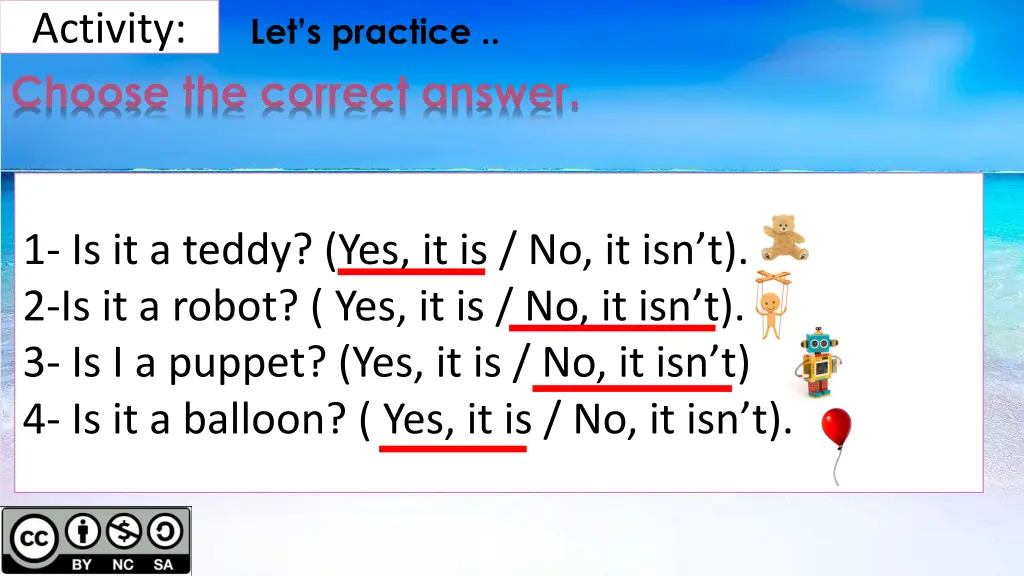 activity choose the correct answer 1