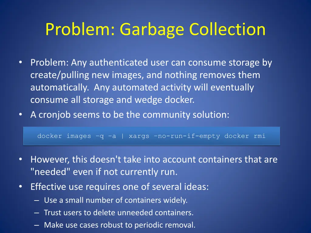 problem garbage collection