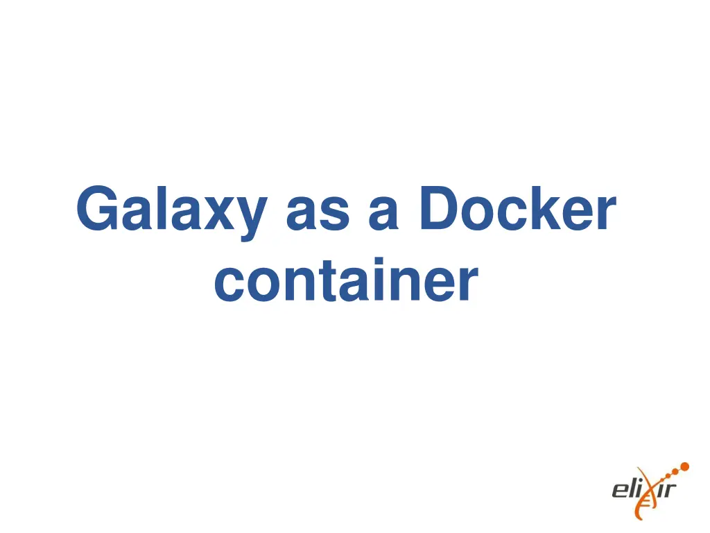 galaxy as a docker container