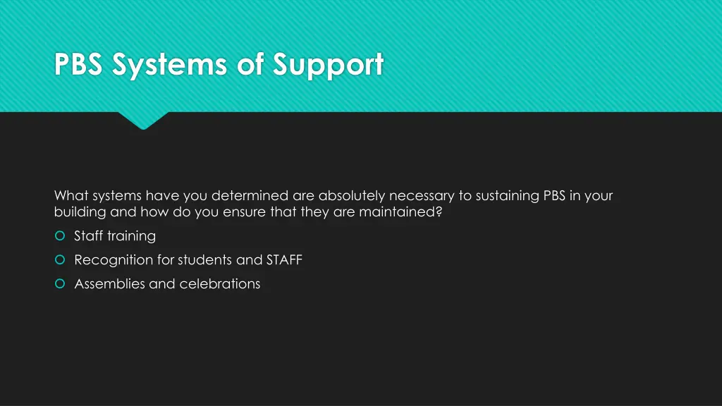pbs systems of support