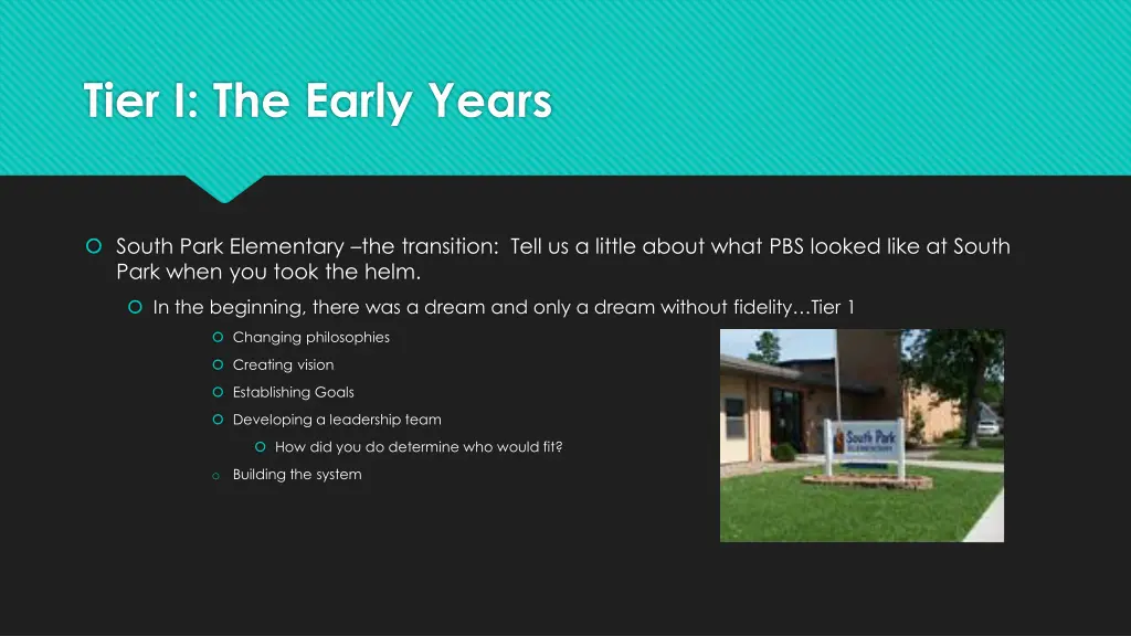 tier i the early years