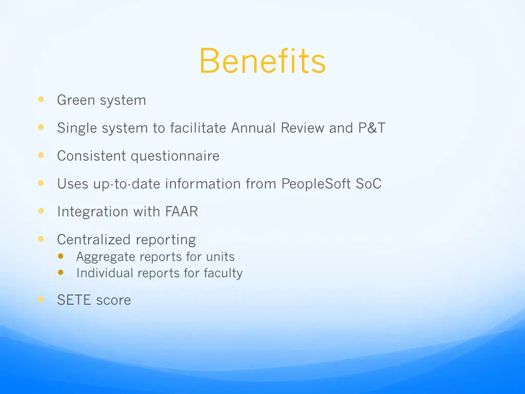 benefits