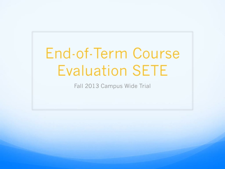 end of term course evaluation sete