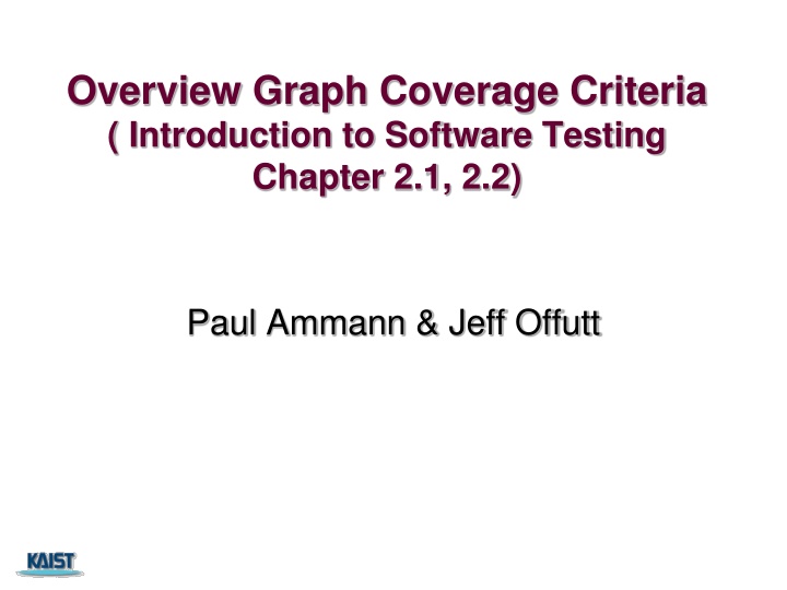 overview graph coverage criteria introduction