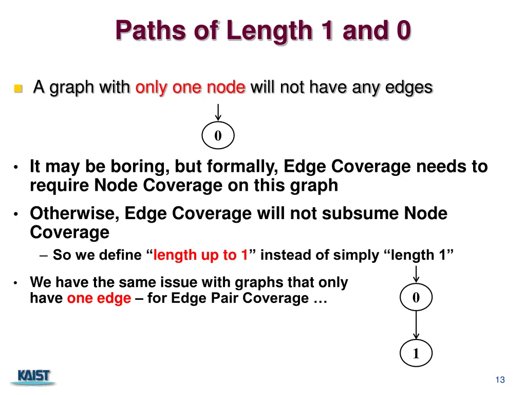 paths of length 1 and 0