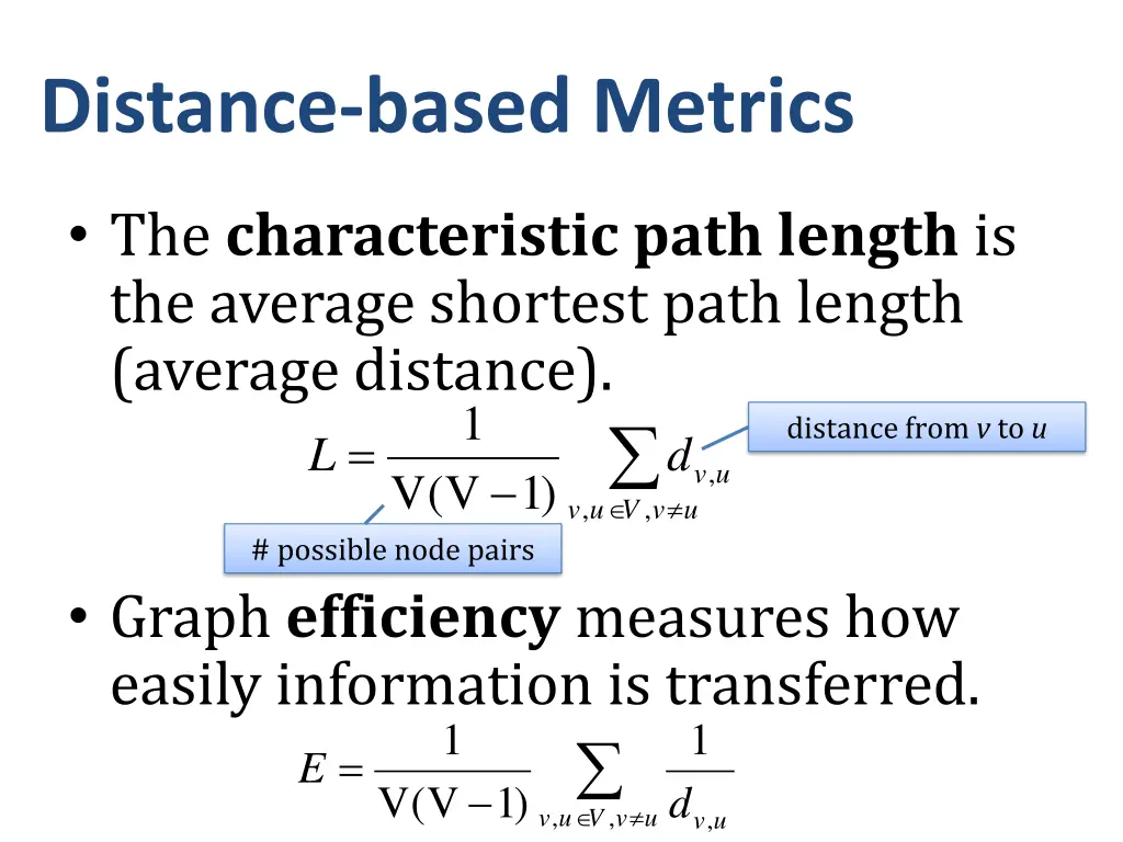distance based metrics