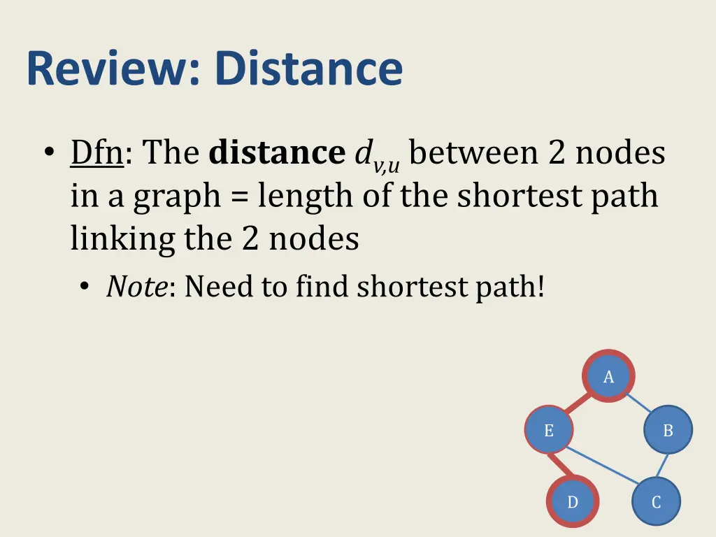 review distance