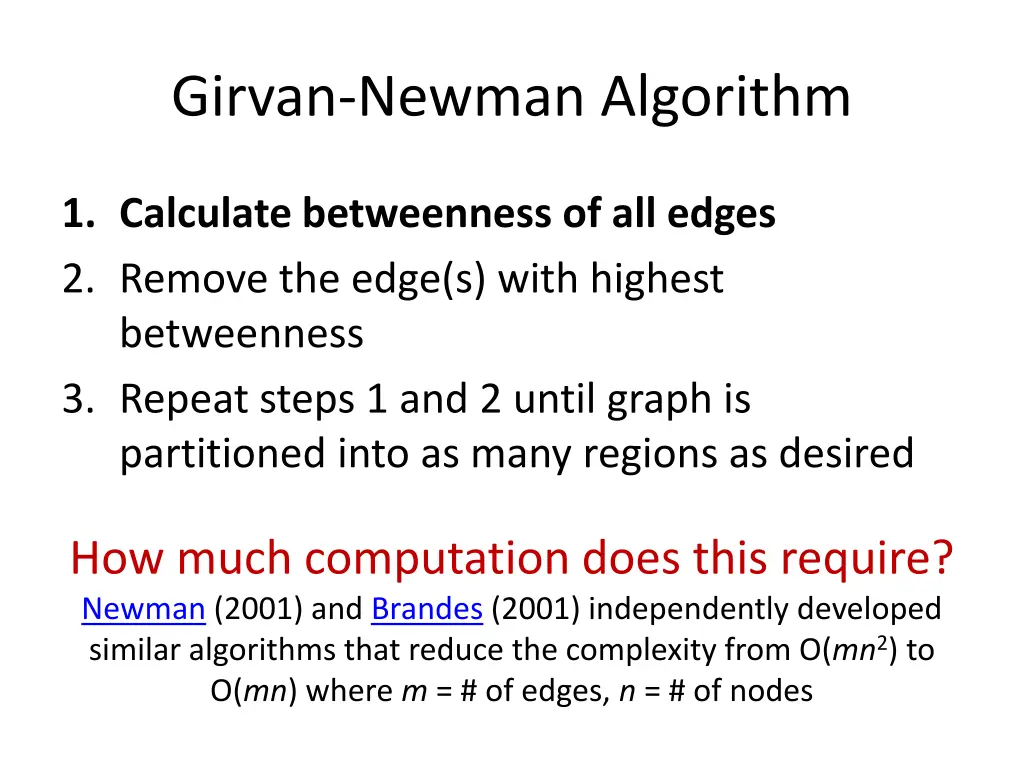 girvan newman algorithm 2