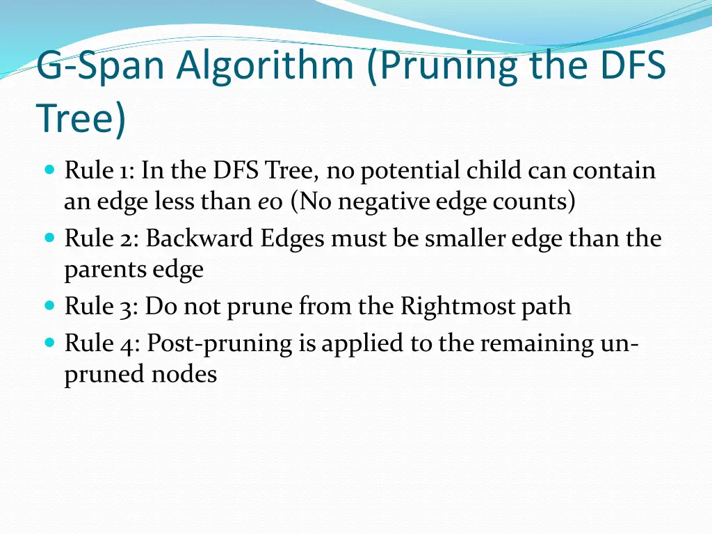 g span algorithm pruning the dfs tree