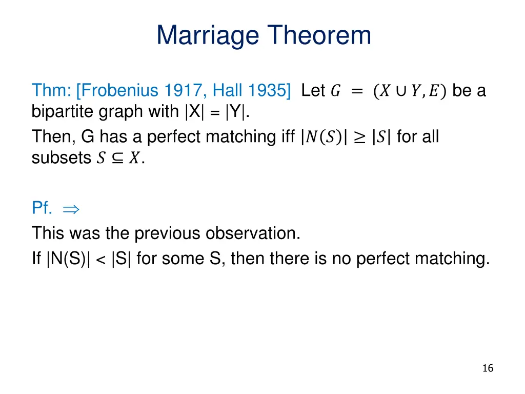 marriage theorem