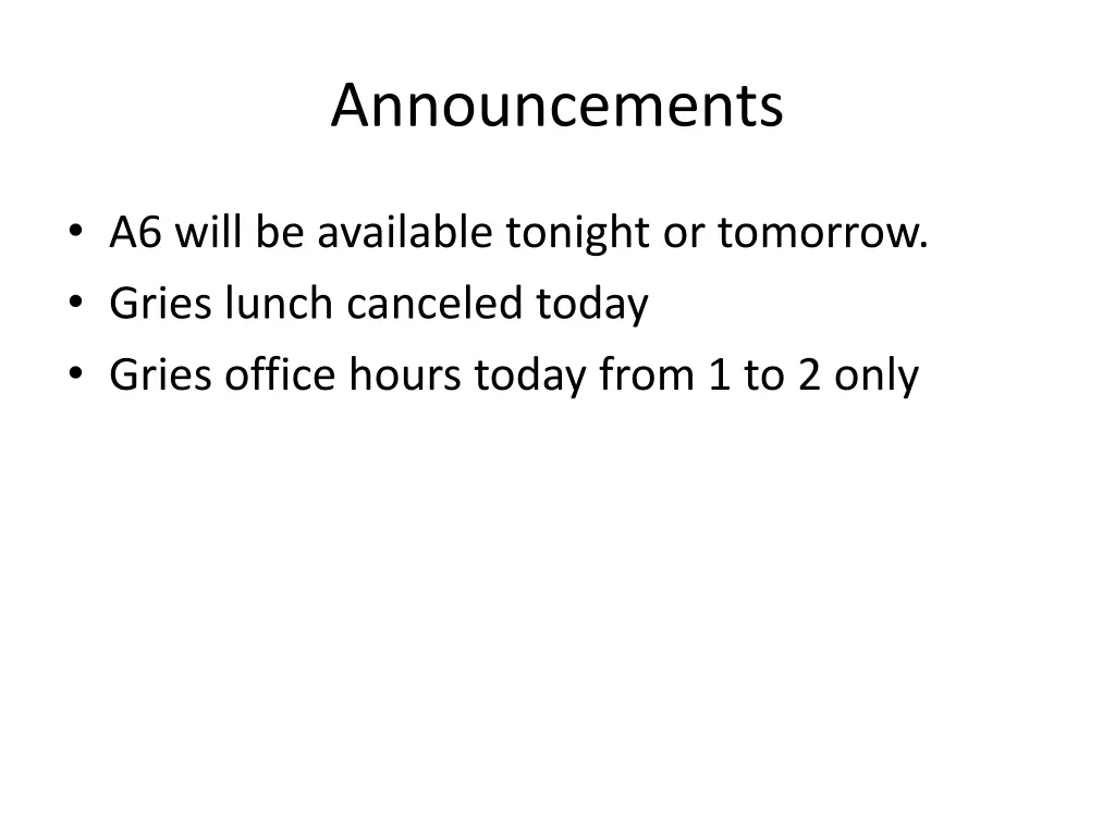 announcements