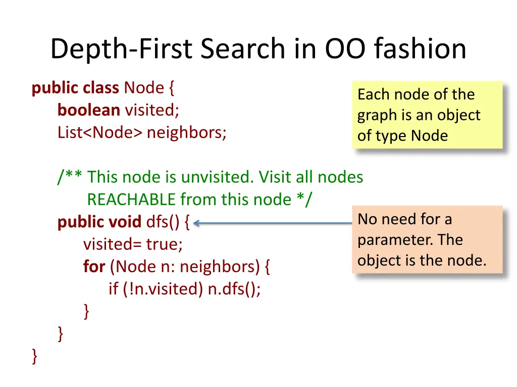 depth first search in oo fashion