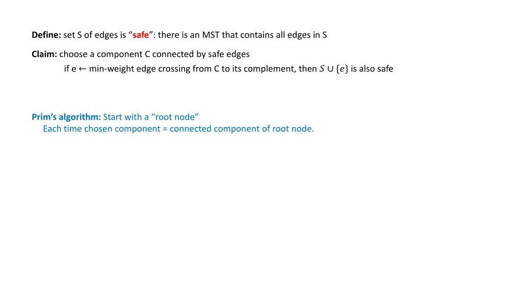 define set s of edges is safe there 4
