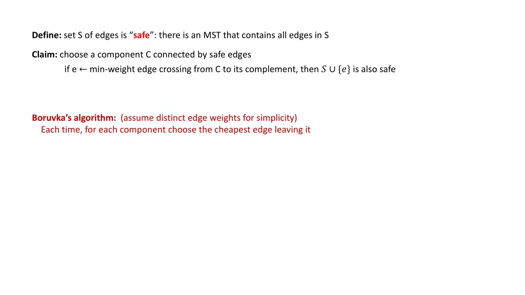 define set s of edges is safe there 5