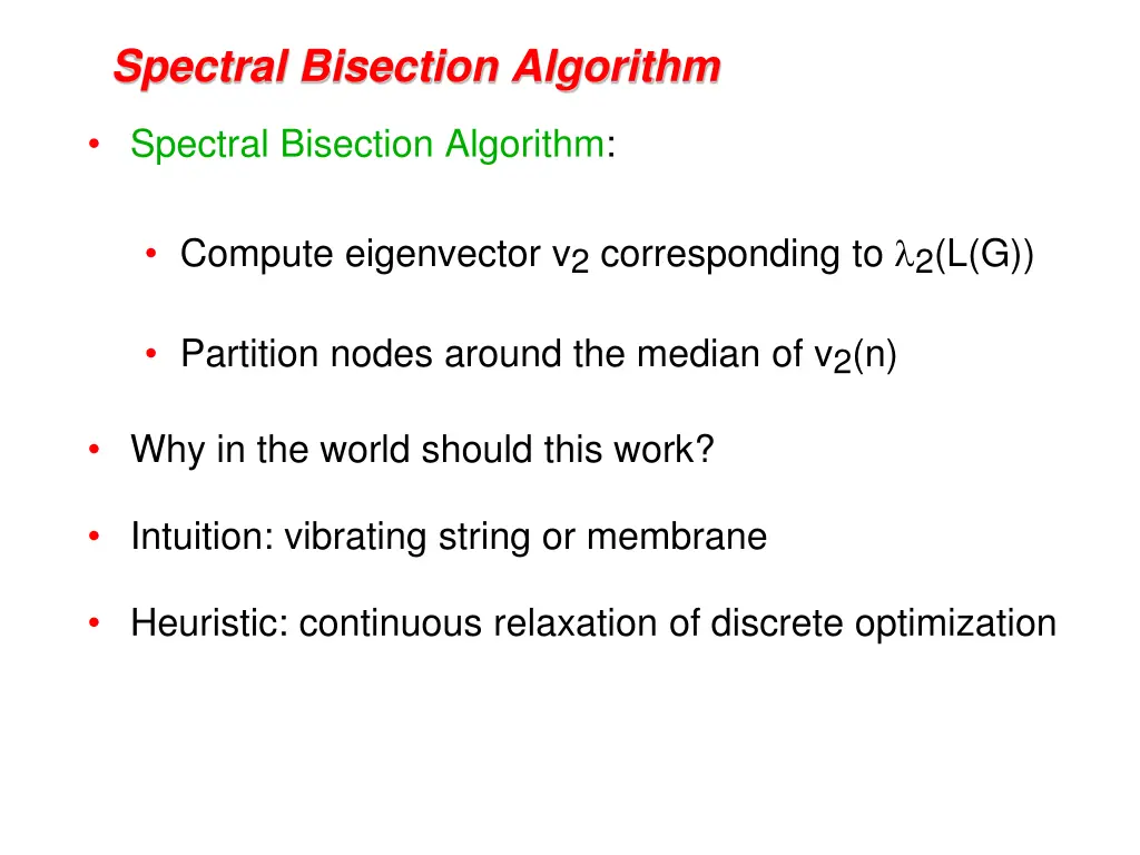 spectral bisection algorithm