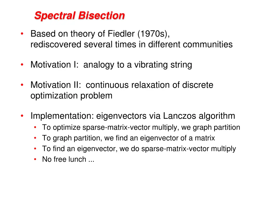 spectral bisection