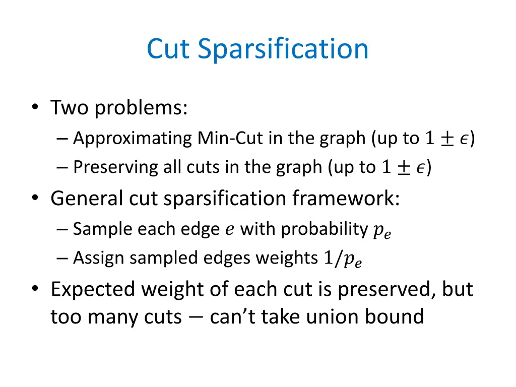 cut sparsification