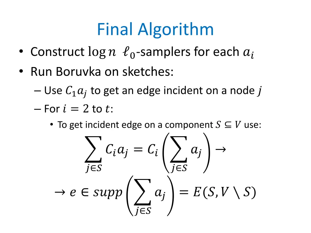 final algorithm