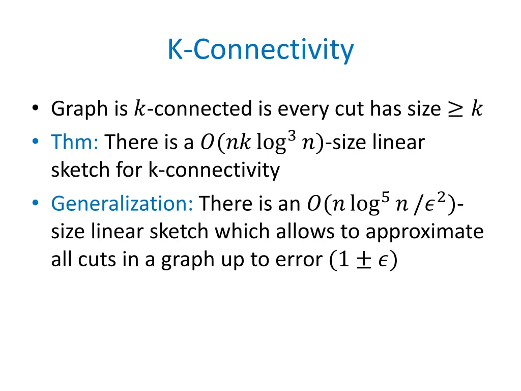 k connectivity