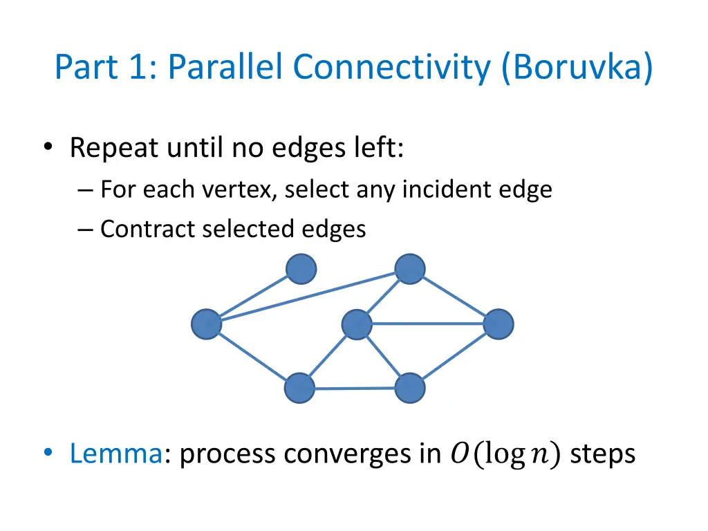 part 1 parallel connectivity boruvka