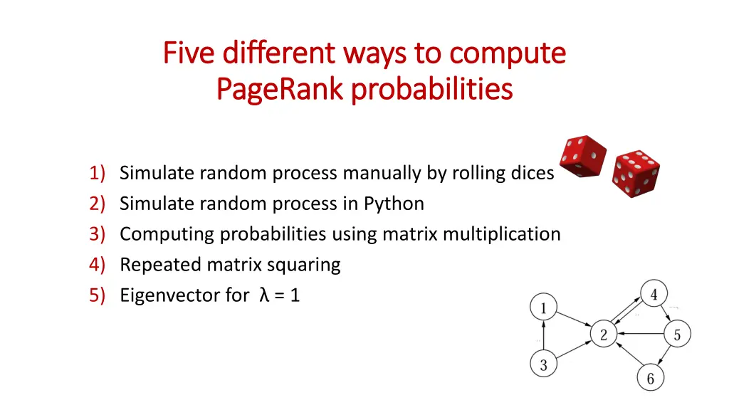 five five different different ways pagerank