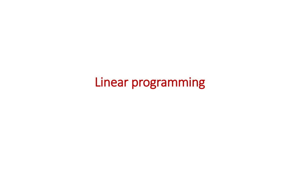 linear linear programming programming