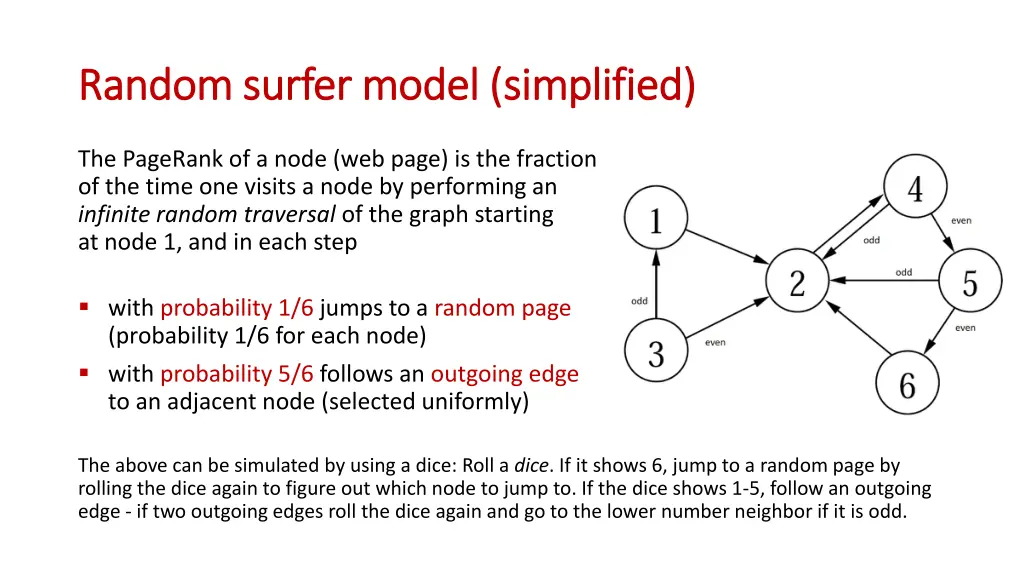 random randomsurfer model surfer model simplified
