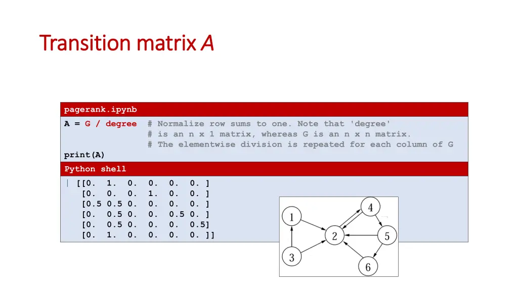 transition matrix transition matrix a a