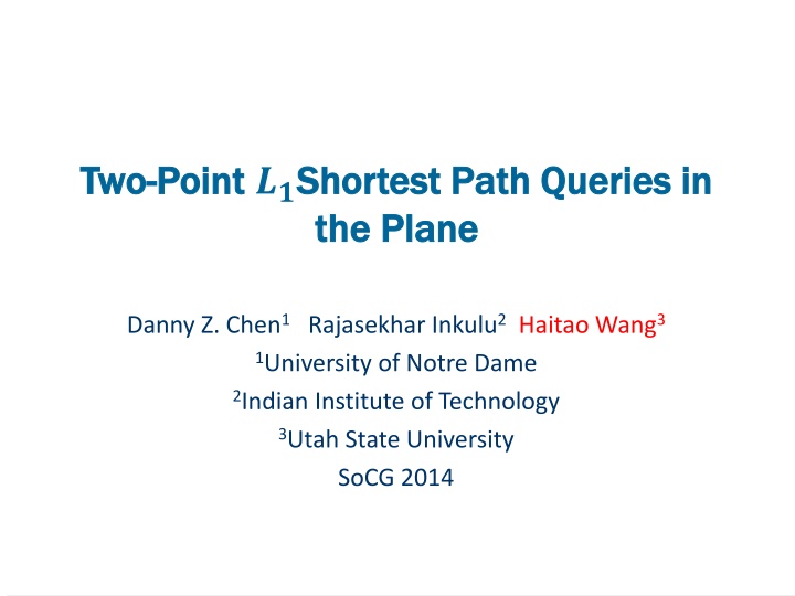 two two point point shortest path queries