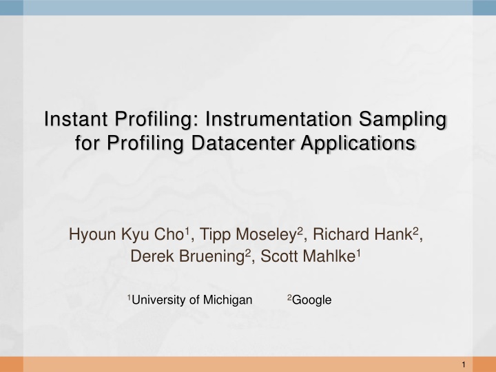 instant profiling instrumentation sampling