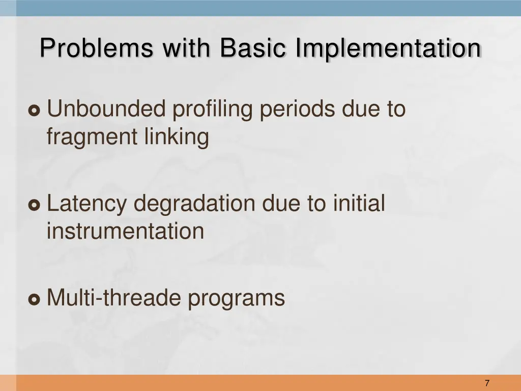 problems with basic implementation