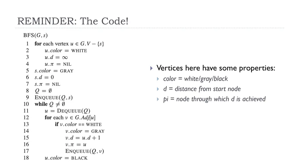 reminder the code