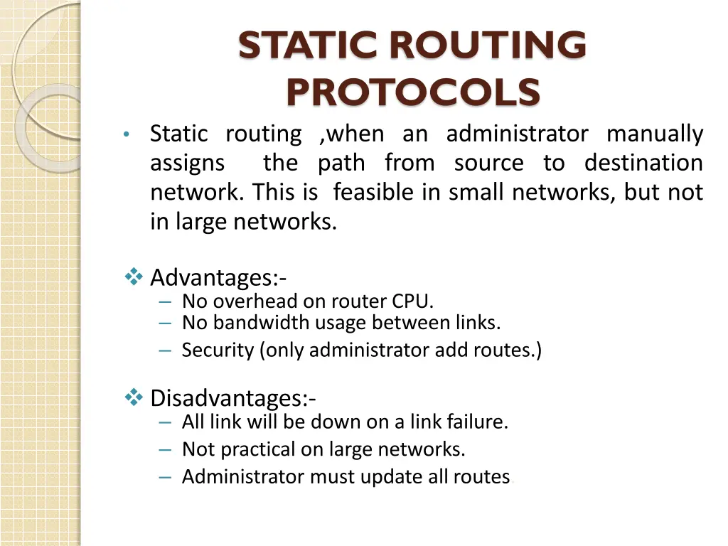 static routing protocols static routing when