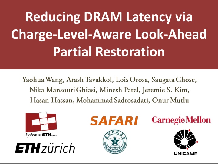 reducing dram latency via charge level aware look
