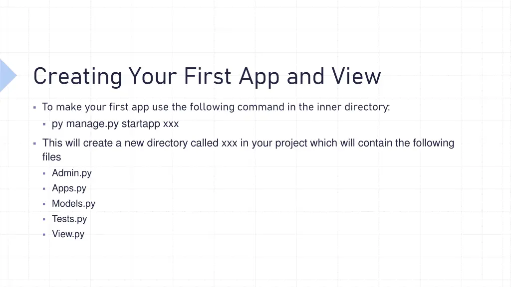 creating your first app and view