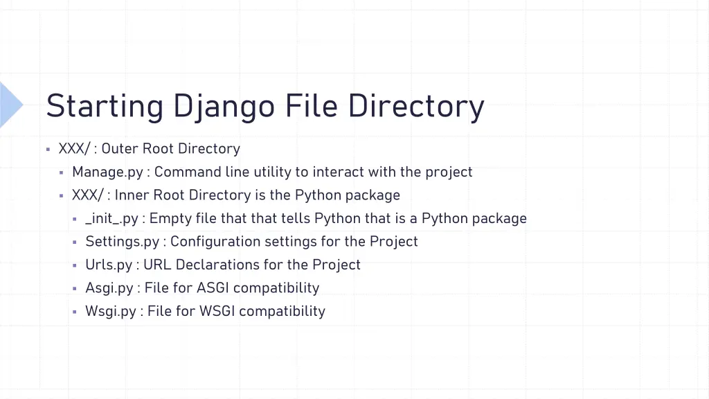 starting django file directory