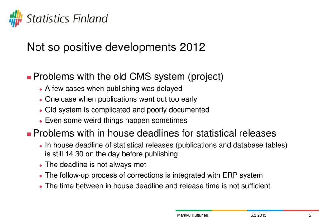 not so positive developments 2012
