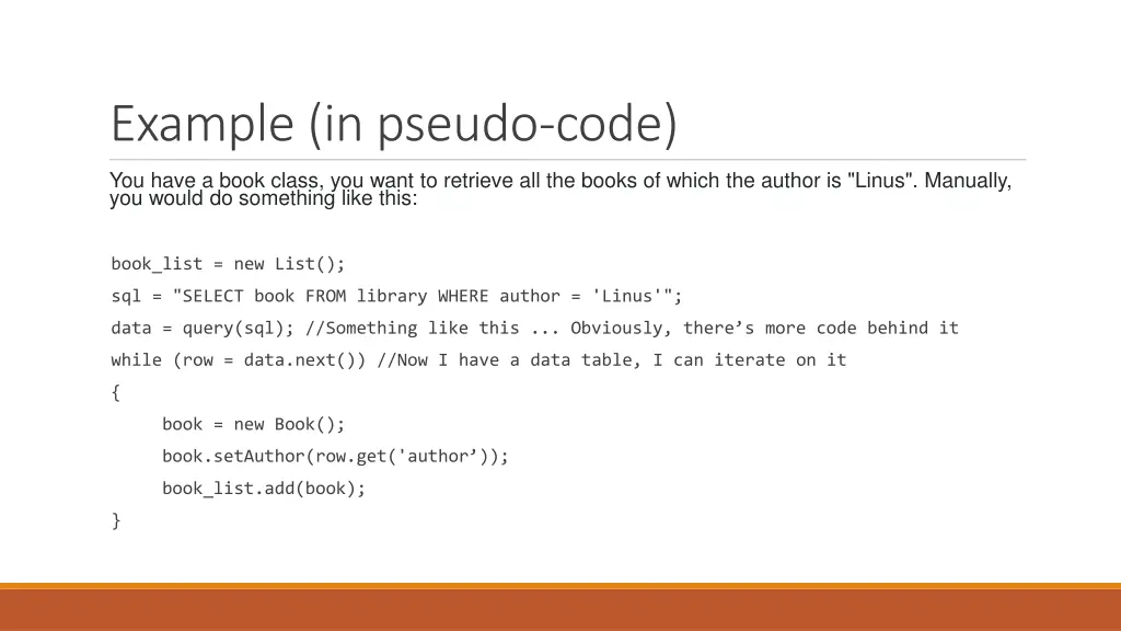 example in pseudo code