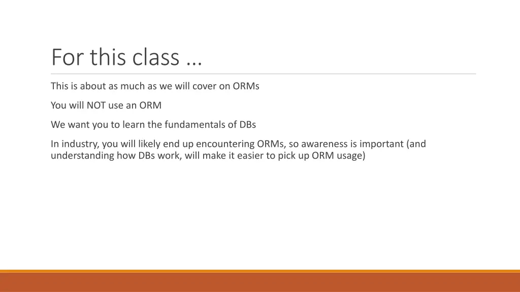 for this class