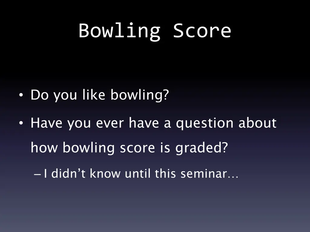 bowling score