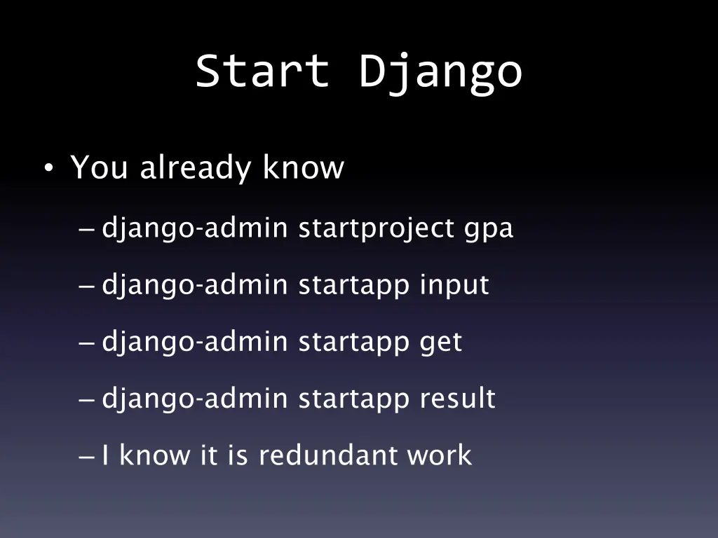 start django