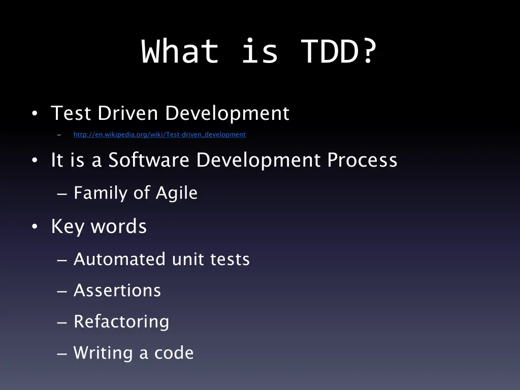 what is tdd