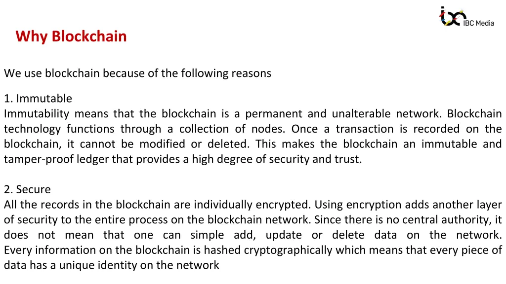 why blockchain