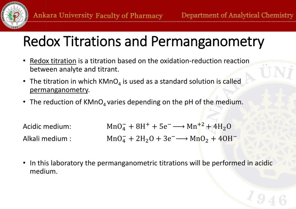 redox titrations and redox titrations
