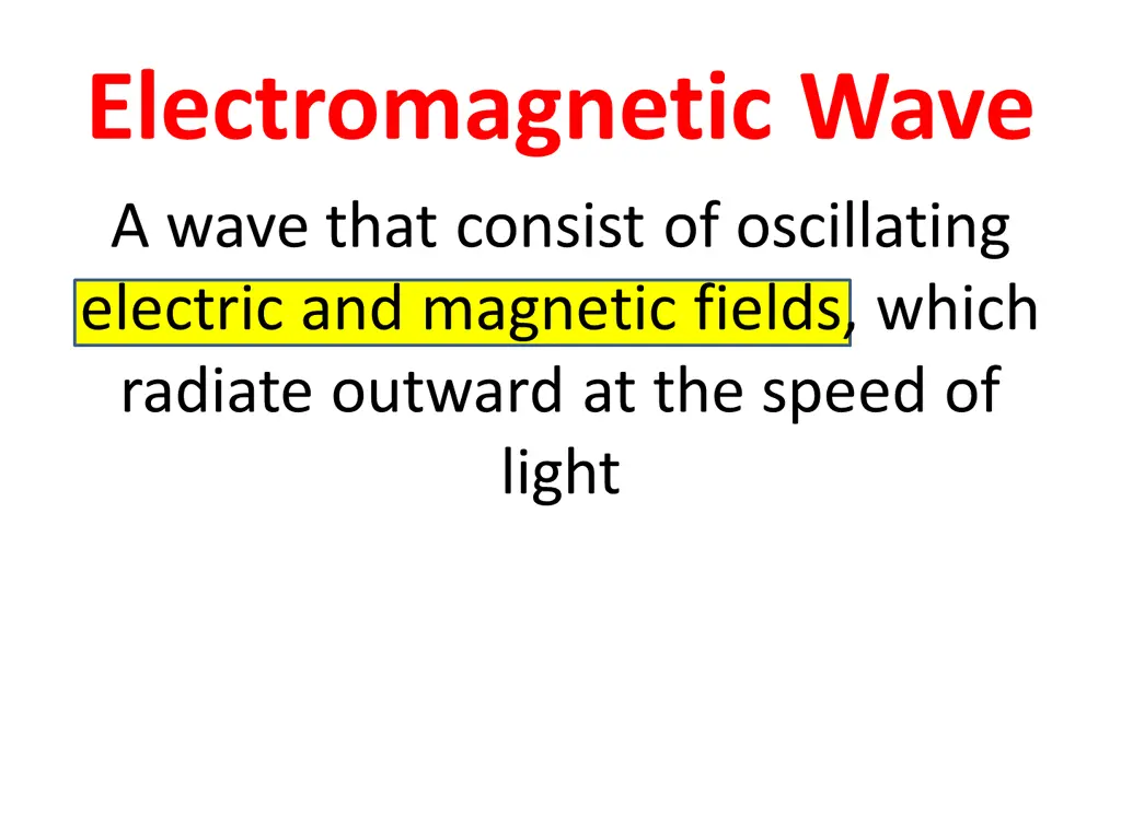 electromagnetic wave a wave that consist