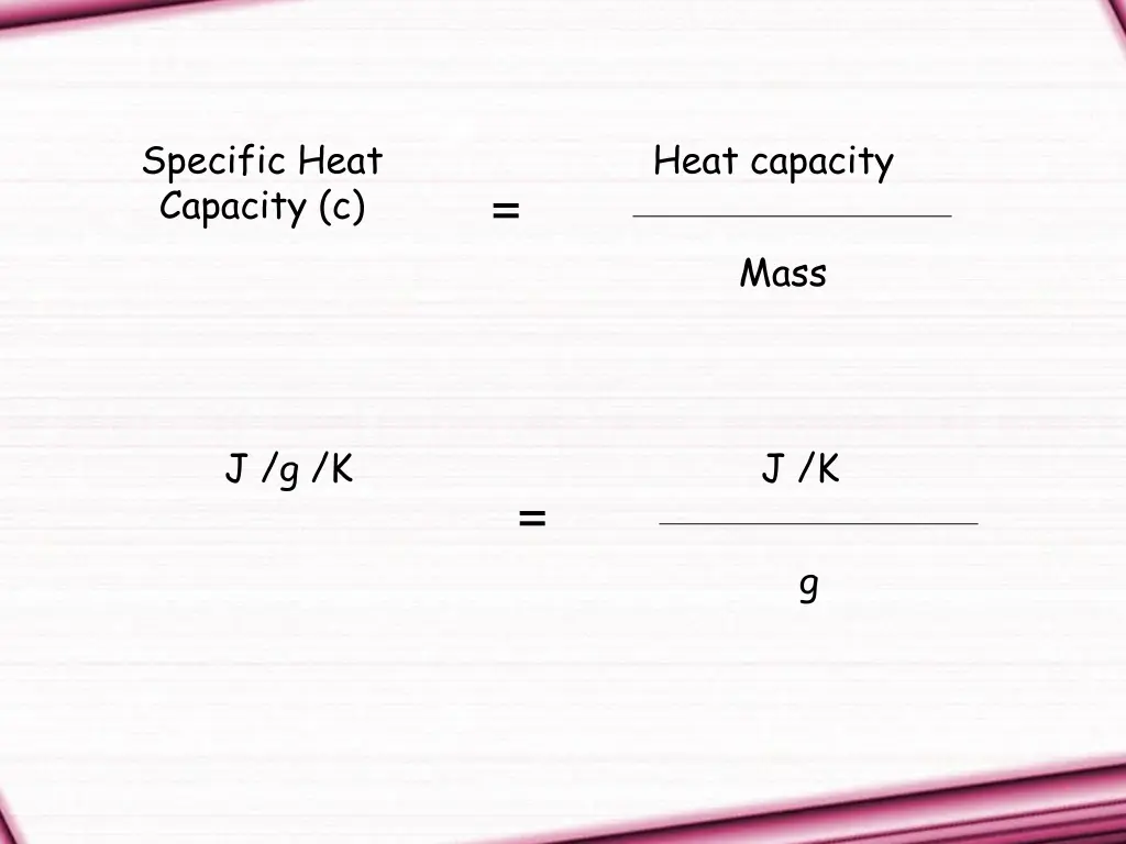 specific heat capacity c