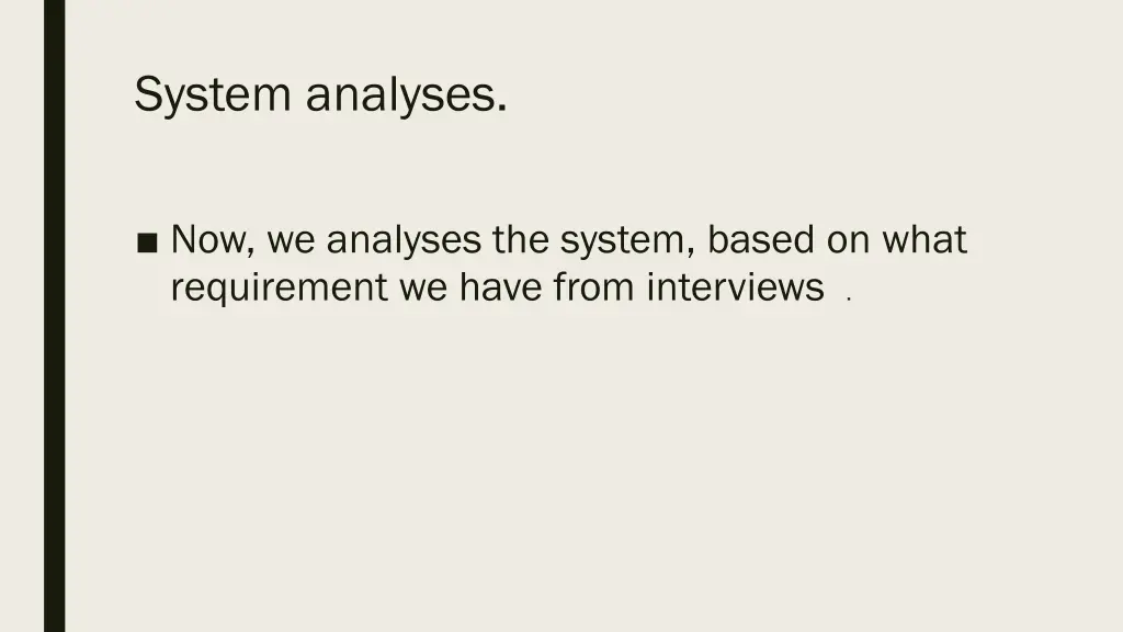 system analyses