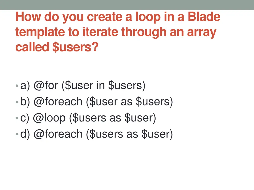 how do you create a loop in a blade template