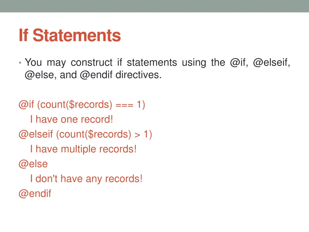 if statements