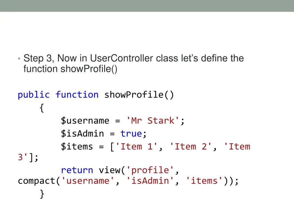 step 3 now in usercontroller class let s define